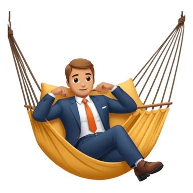 business guy in suit llying down in a hammock sticker
