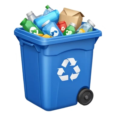 blue recycling bin sticker