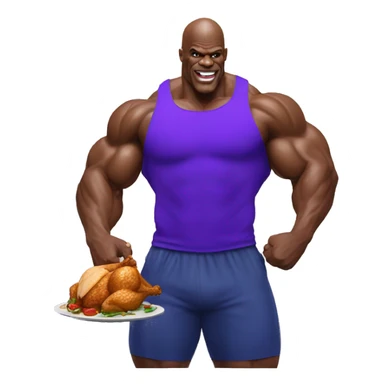 prime ronnie coleman eating Chicken sticker