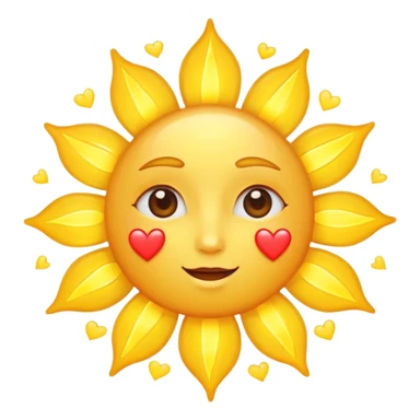 sun with hearts sticker