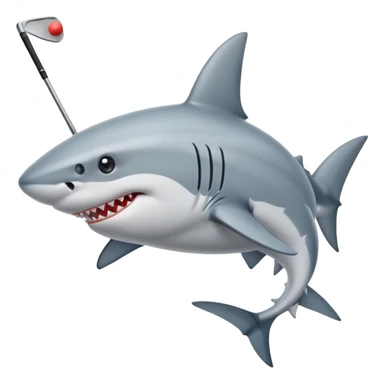 Shark with a golf club sticker