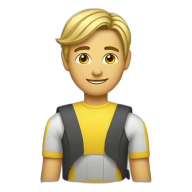 men with a lemond in her month sticker