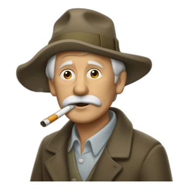 Un vieux polonais  qui fume une cigarettes elec sticker