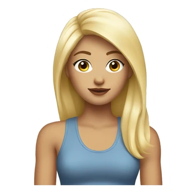 stylish girl in tank top and blond hair  sticker