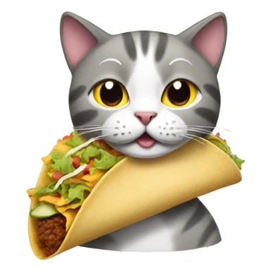Cat eating taco sticker