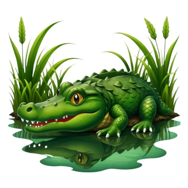 Alligator swimming in a swamp sticker