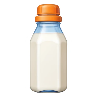 pixel art baby bottle containing milk with orange lid sticker