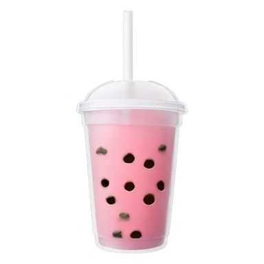 Pink boba with clear cup and white straw sticker