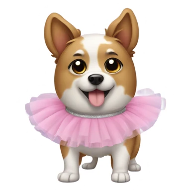 Dog wearing a tutu sticker