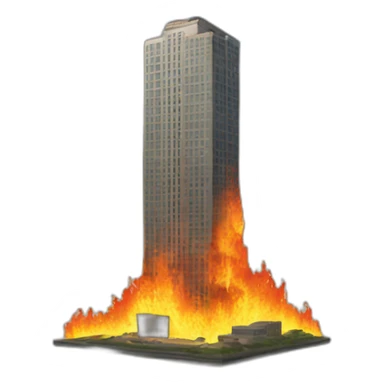 skyscraper on fire sticker