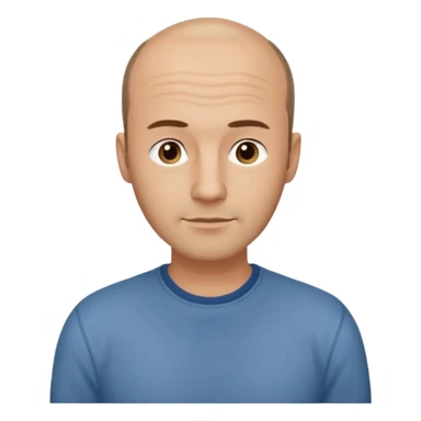 man mid 30's casual clothes balding hairline standing sticker