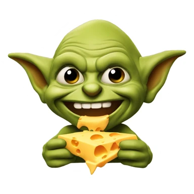 Cheddar goblin eating cheddar sticker