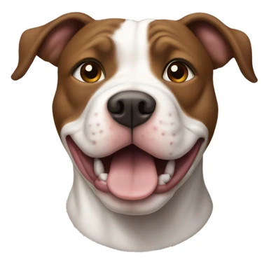 Pitt bull dog with white face and brown ears and nose  sticker