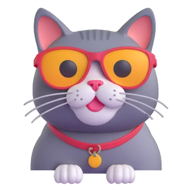 cool cat with shades sticker