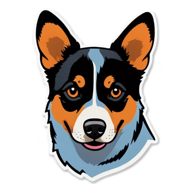 Australian cattle dog blue heeler with parch on right eye sticker