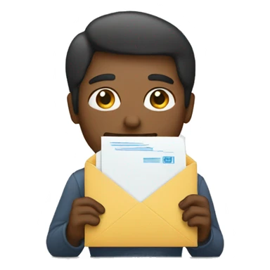 person holding stamped envelope sticker
