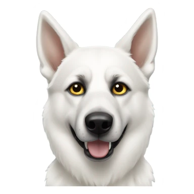 white german shepherd husky with one black eye  sticker