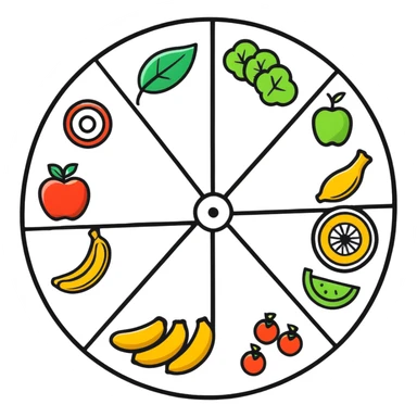 balanced lifestyle wheel with movement, nutrition, rest, and vitality sticker