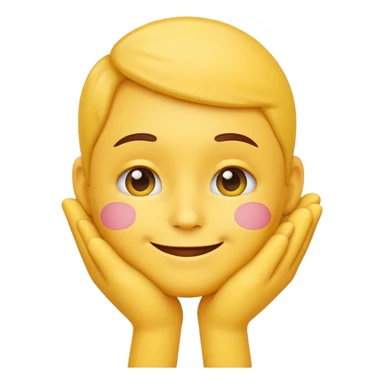 Yellow face emoji Resting chin on hand sticker