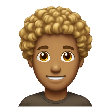 tan guy curly head  sticker