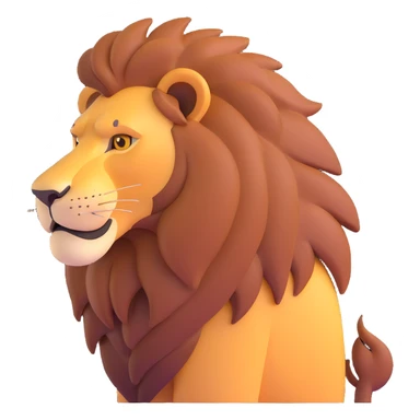 FULL BODY panthera leo male style wild, full flat cute side profile design in 3d soft l centered composition cartoon style128x128 pixels

 sticker