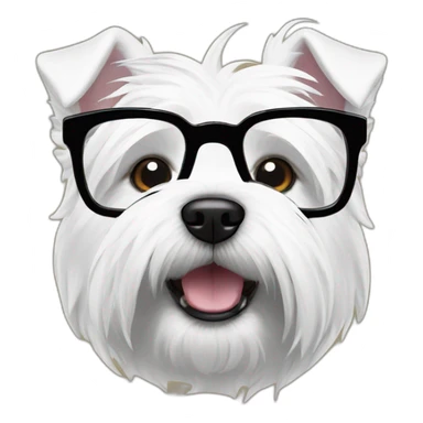 west highland white terrier with glasses sticker
