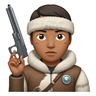 Inuit with a gun sticker