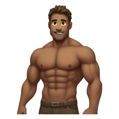 shirtless muscle primitive sfw sticker