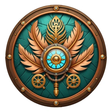 steampunk industrial and tribal nature faction emblem sticker