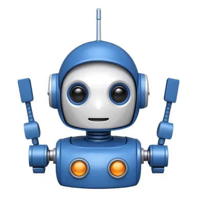 tête de robot cosmonaute bleu marine et blanc avec une antenne sticker