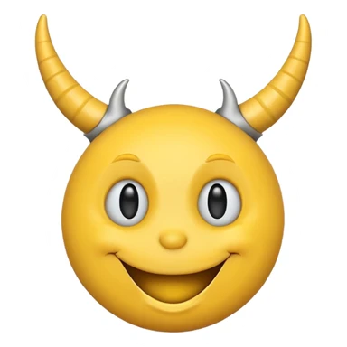 Happy smiley face with horns sticker