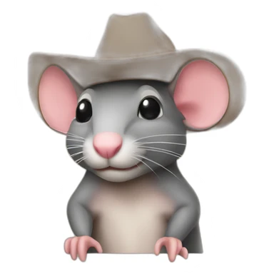 A rat wearing a cowboy hat sticker