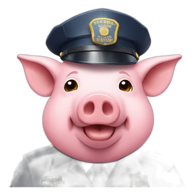 pig-wearing-police-hat-with-semi-and-donut sticker