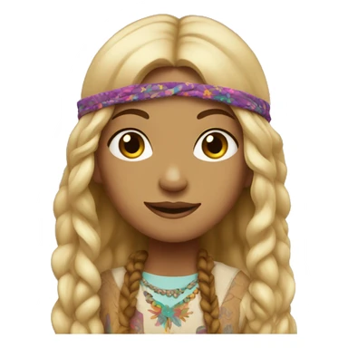 Hippie girl sticker