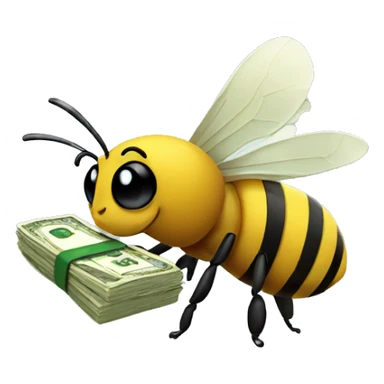 bee with money sticker