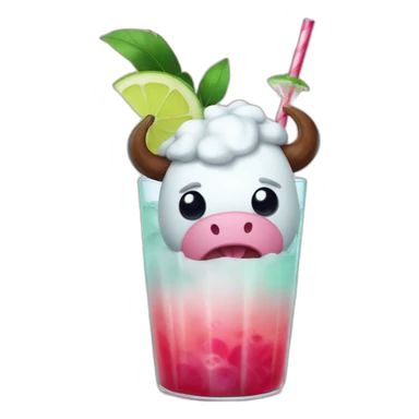poro from lol inside a cocktail sticker
