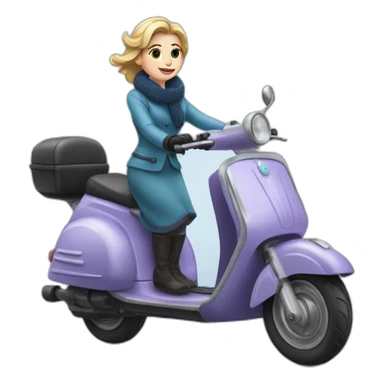La reine des neiges sur un scooter sticker