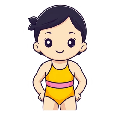 Girl wearing swimmer  sticker