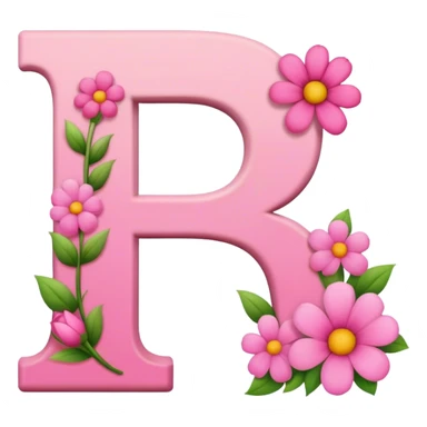 Pink letter D with flowers  sticker