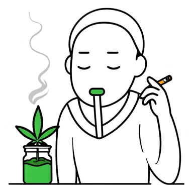 Person smoking weed sticker