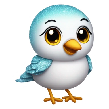 little glittered Cute Bird  sticker