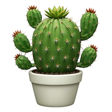 Cactus + white pot, Window Plants sticker
