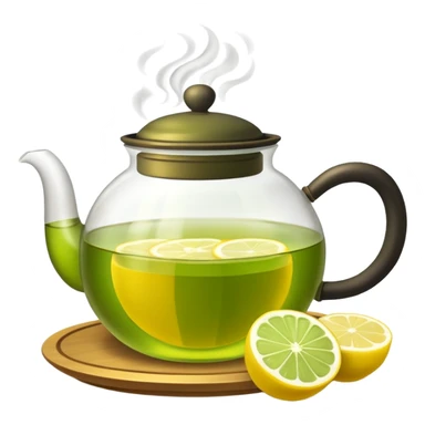 fresh green tea and lemons sticker