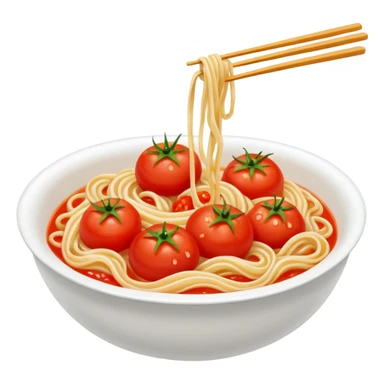 noodle with tomatoe sticker