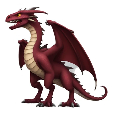 Cool edgy badass Maroon dragon-raptor with darker mane sticker