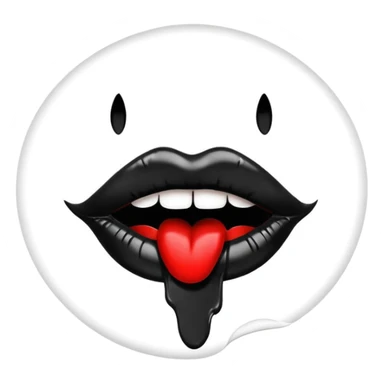 Black lipstick print  sticker