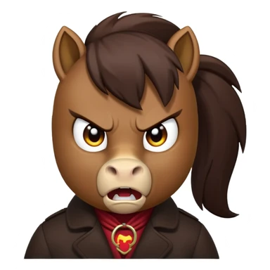 Angry Pony with the Anger Symbol emoji over it sticker
