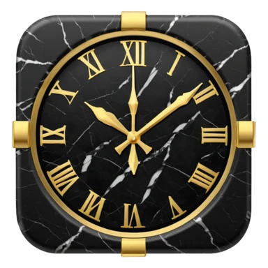 Black marble with gold stone Clock sticker