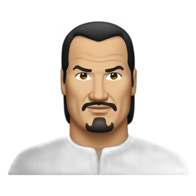 steven seagal cartoon wearing long shirt sticker