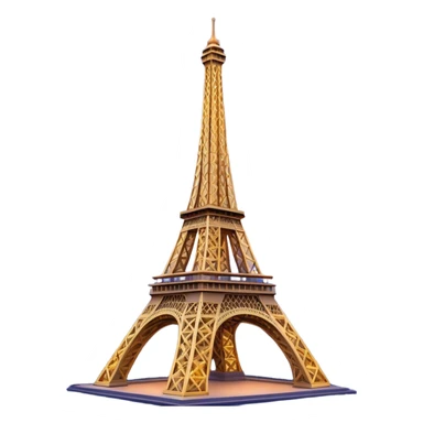 Cinematic Realistic Eiffel Tower Landmark Emoji, depicted with the iconic iron lattice structure against a twilight sky rendered with dramatic, luminous lighting and intricate detail. sticker